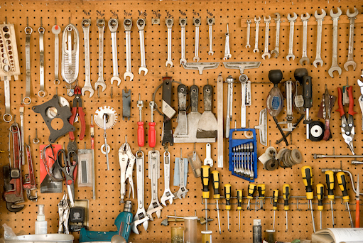 declutter your garage, basement, tool shed, work space